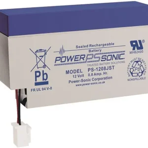 Bestpreis Powersonic PS 1208 AMP 12V 0,8Ah Blei-Vlies Akku AGM mit AMP-Stecker