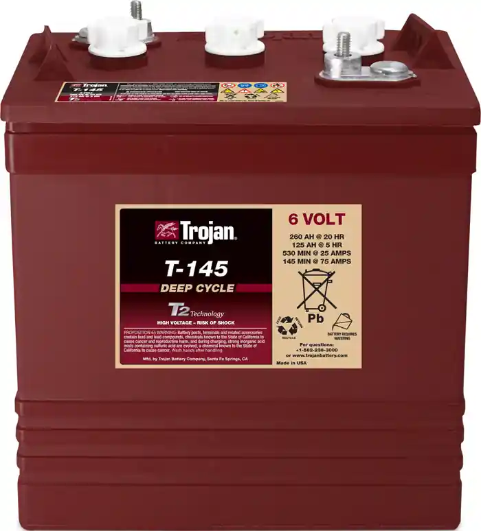 Solange Der Vorrat Reicht Trojan T-145 6V 260Ah Deep Cycle Traktionsbatterie ELPT-Anschluss