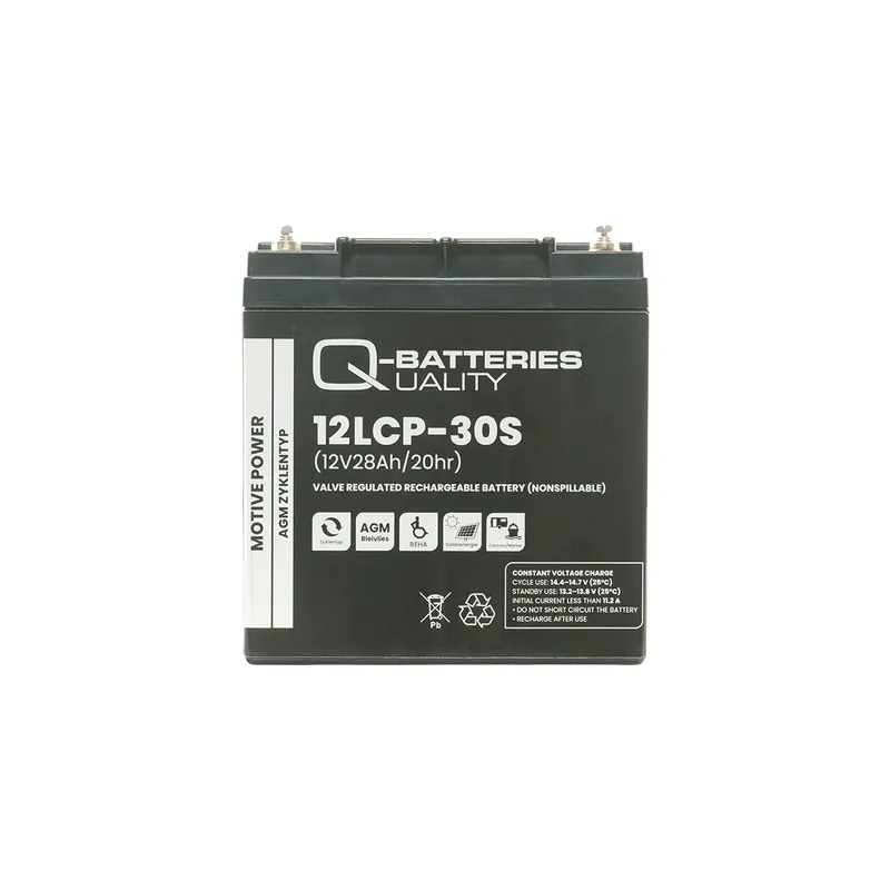 Q-Batteries 12LCP-30S / 12V - 30Ah Blei Akku Zyklentyp AGM - Deep Cycle VRLA Super-Preis