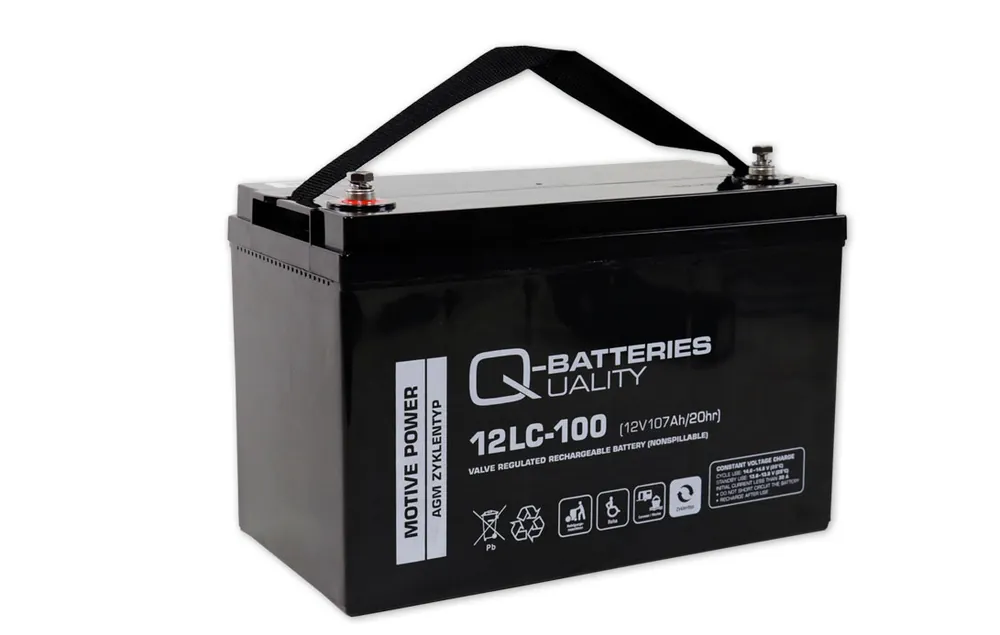 Q-Batteries 12LC-100 AGM Batterie 12V 107Ah zyklenfester Deep Cycle Akku Preisknaller