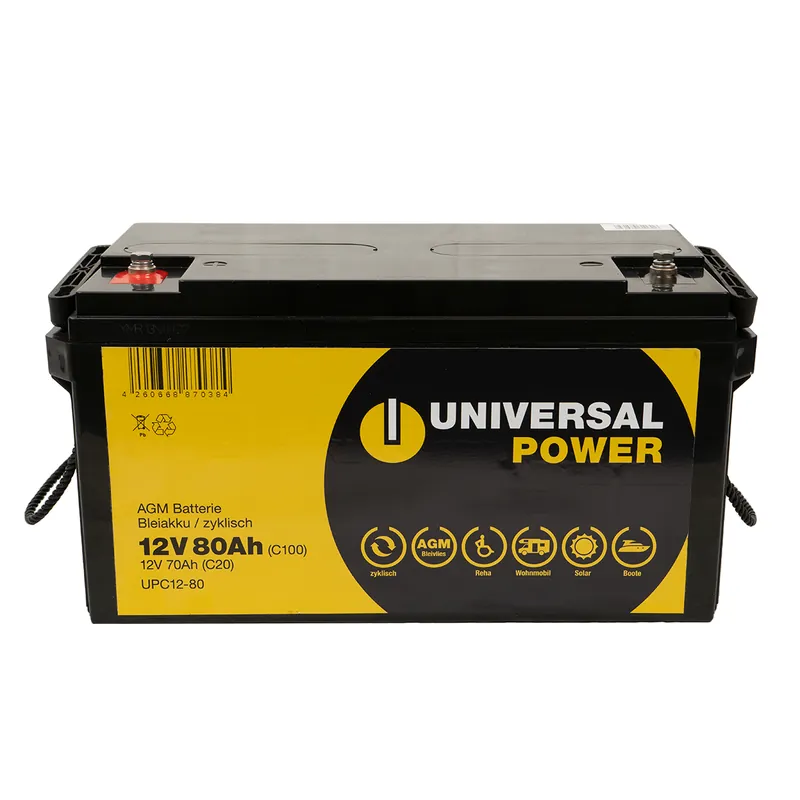 Preisreduziert Universal Power UPC12-80 12V 80Ah AGM Solarbatterie Wohnmobilbatterie