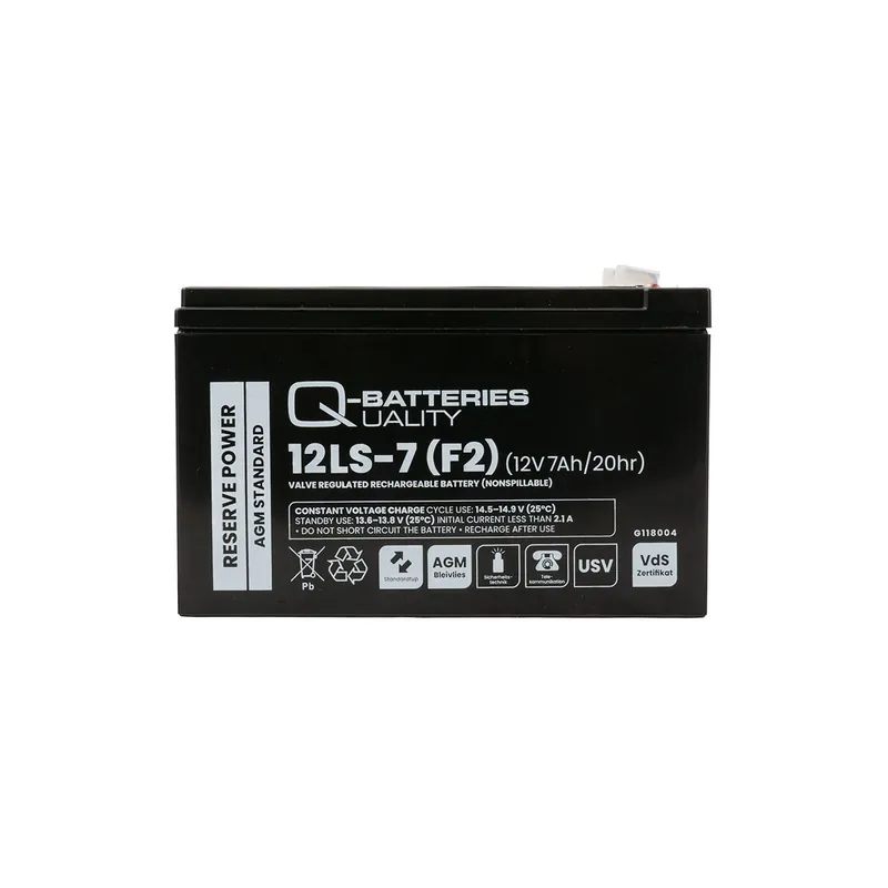 Q-Batteries 12LS-7 F2 12V 7Ah Blei-Vlies-Akku / AGM VRLA mit VdS G118004 Highlight