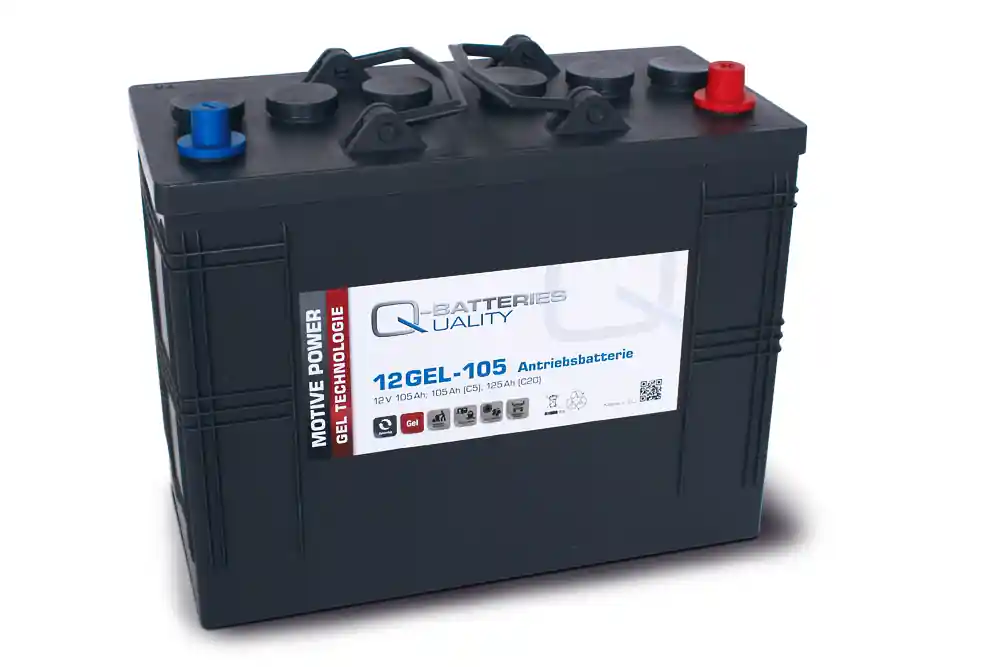 Q-Batteries 12GEL-105 Antriebsbatterie 12V 105Ah (5h), 120Ah (20h) wartungsfreier Gel-Akku VRLA Bestpreis