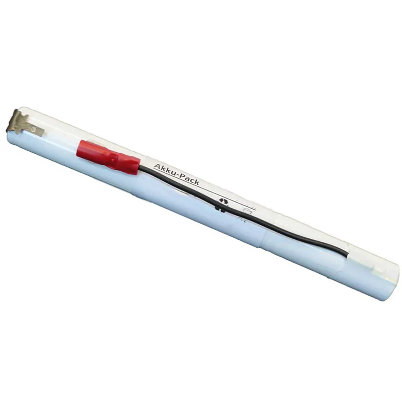 Akku Pack 3,6V 1600mAh NiMH L3x1 für Notbeleuchtung + 4,8mm Faston/- 10cm Kabel mit FSH 4.8mm Nur Für Kurze Zeit