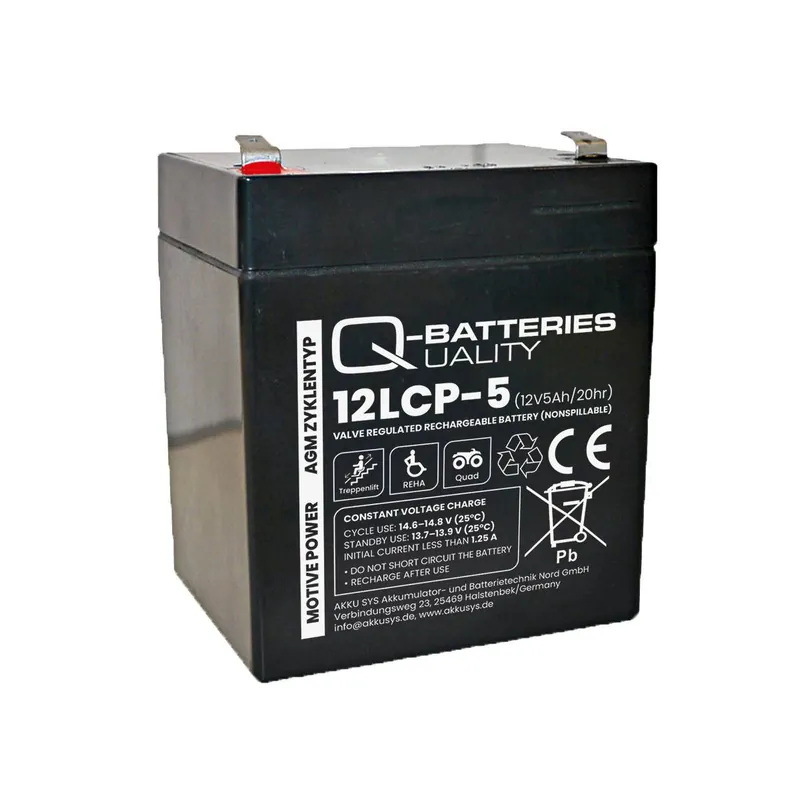 Preis Gesenkt Q-Batteries 12LCP-5 12V - 5Ah AGM Batterie zyklenfest
