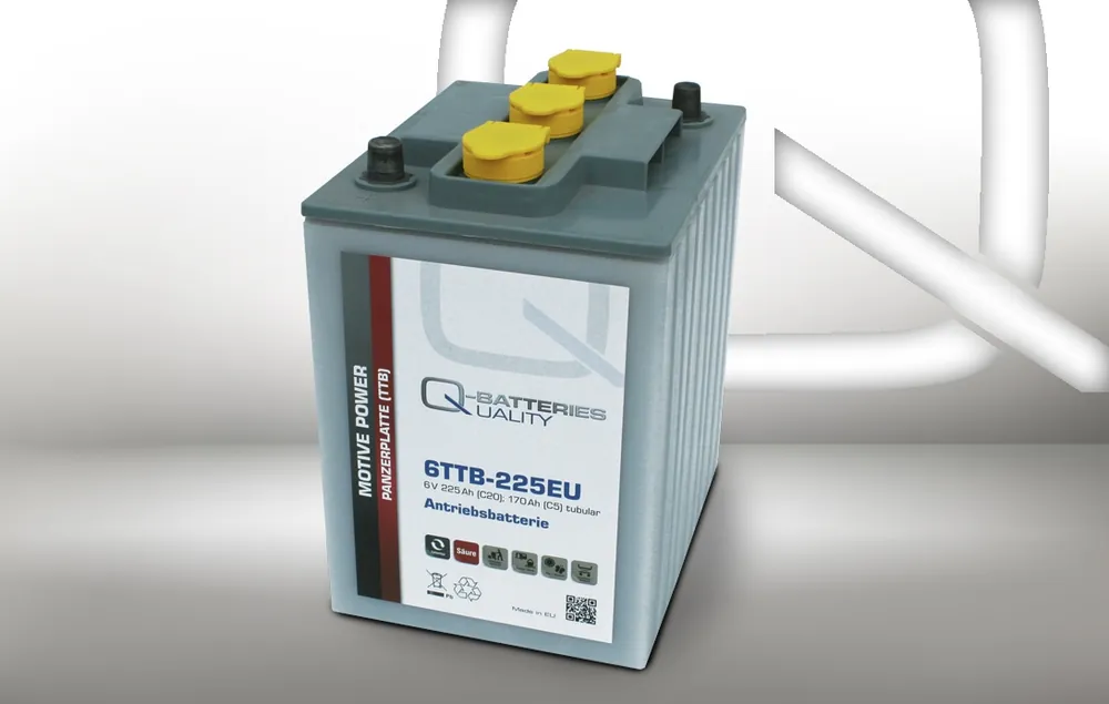 Heißes Angebot Q-Batteries 6TTB-225EU 6V 225Ah (C20) geschlossene Blockbatterie, positive Röhrchenplatte
