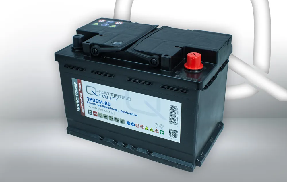 Super-Preis Q-Batteries 12SEM-80 12V 80Ah Semitraktionsbatterie
