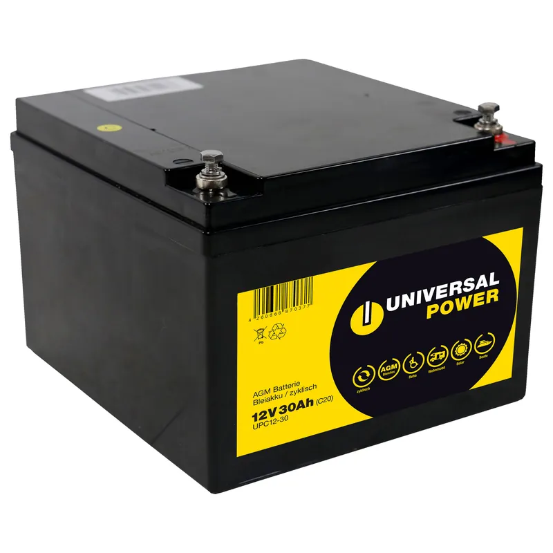 Universal Power AGM UPC12-30 12V 30Ah AGM Batterie zyklenfest wartungsfrei Meistverkauft