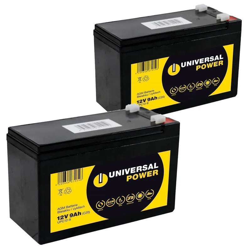 Ersatzakku für AKS Lifter Foldy, schwarz Patientenlifter 24V 2 x 12V 9Ah Wochenendangebot