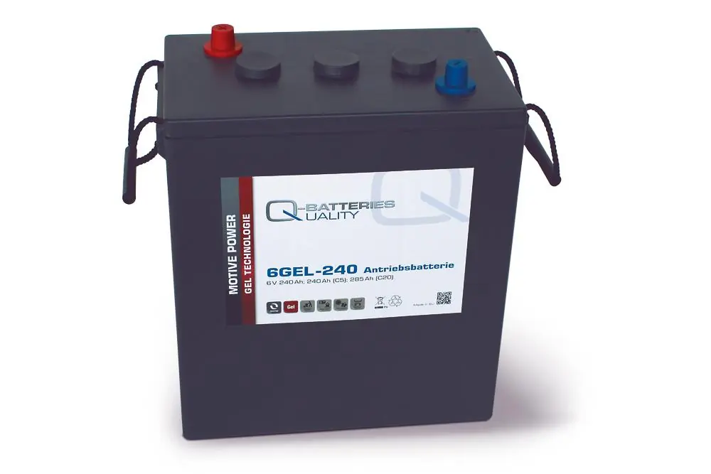 Q-Batteries 6GEL-240 Antriebsbatterie 6V 240Ah (5h) 292Ah(20h) wartungsfreier Gel-Akku VRLA Neu