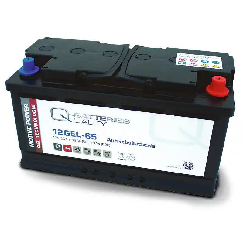 Q-Batteries 12GEL-65 Antriebsbatterie 12V 65Ah (5h), 73Ah (20h) wartungsfreier Gel-Akku VRLA Letzte Chance