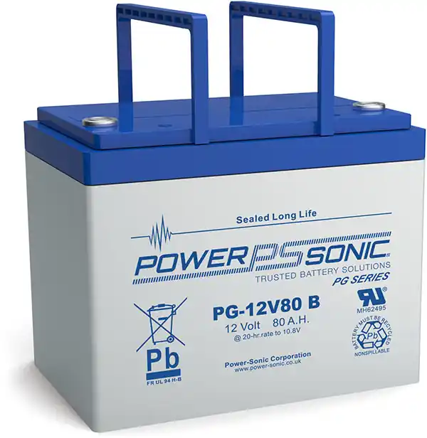 Powersonic PG-12V80 12V 80Ah Blei-Vlies Akku AGM VRLA Zertifiziert