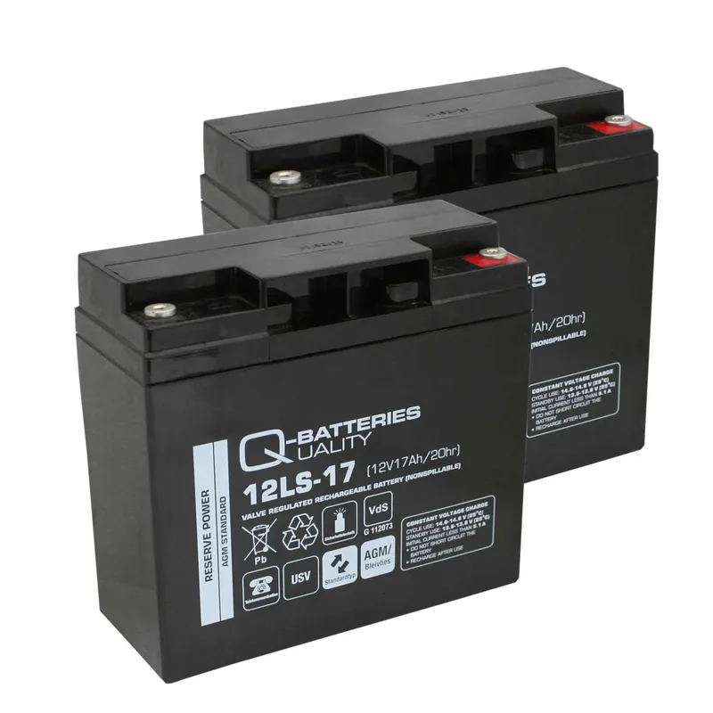 Aktuell Ersatzakku für Brandmeldezentrale ABB BZK8 BZK20 2 x AGM Batterie 12V 17Ah mit VdS