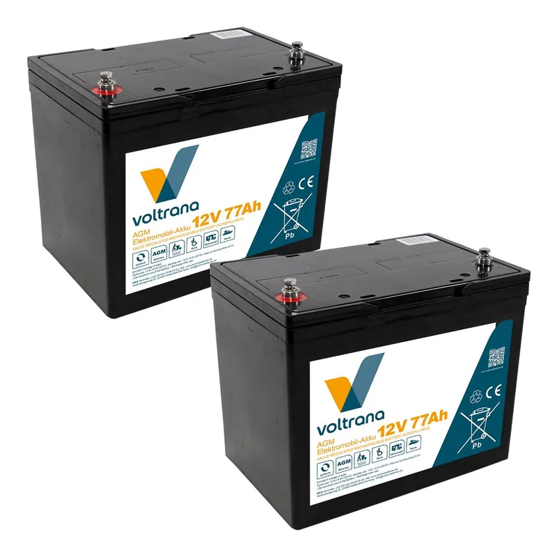 Elektromobil-Akku passend für Pride Victory XL 140 LCD 24V 2 x 12V 77Ah – Voltrana Ersatzakku Sonderaktion