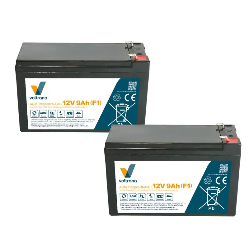 Treppenlift-Akku passend für Acorn 180 24V 2 x 12V 9Ah – Voltrana Ersatzakku Neuheit