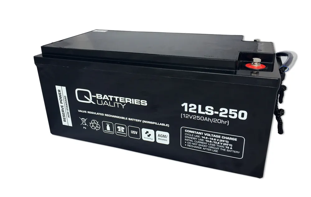 Heißes Angebot Q-Batteries 12LS-250 / 12V - 250Ah Blei Akku Standard-Typ AGM VRLA 10 Jahres Typ