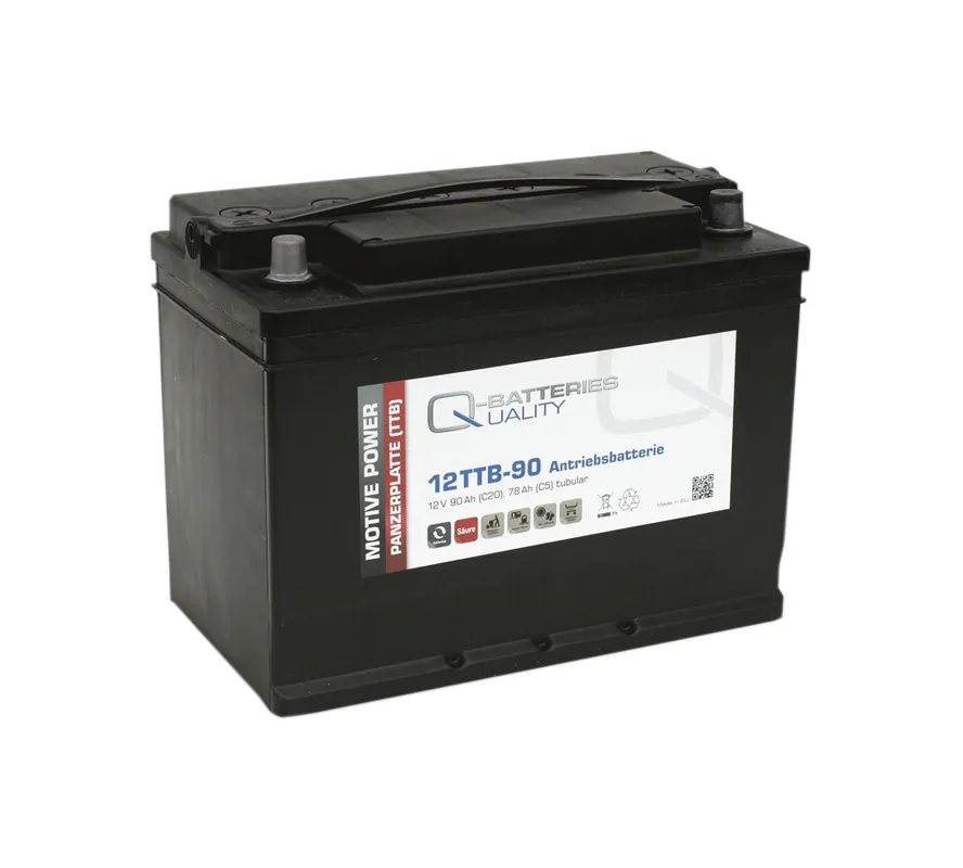 Preisreduziert Q-Batteries 12TTB-90 12V 90Ah (C20) geschlossene Blockbatterie, positive Röhrchenplatte