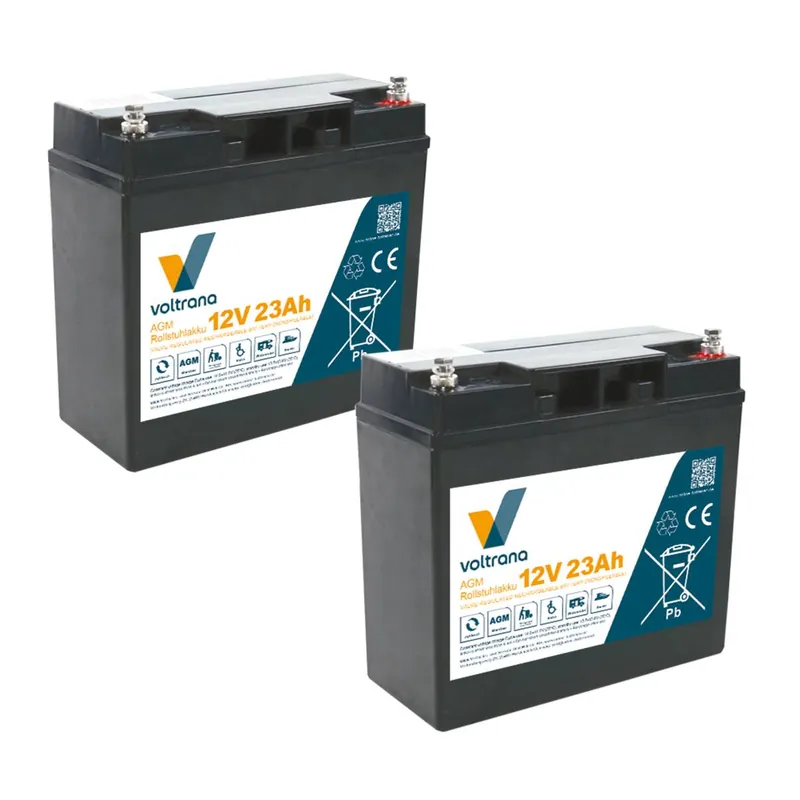 Top-Preis Rollstuhlakku passend für Chauffeur Mobility Lil Taxi 24V 2 x 12V 23Ah – Voltrana Ersatzakku