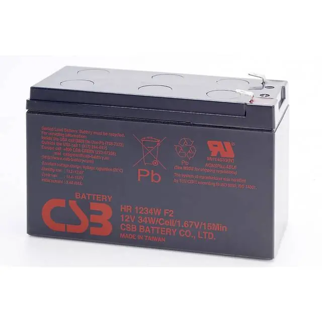 CSB HR 1234W F2 12V 34W Blei-Vlies-Akku AGM VRLA Hochstrom USV Echt