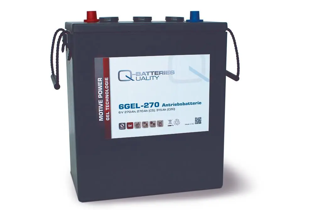 Sale Q-Batteries 6GEL-270 Antriebsbatterie 6V 270Ah (5h) 310 Ah (20h) wartungsfreier Gel-Akku VRLA