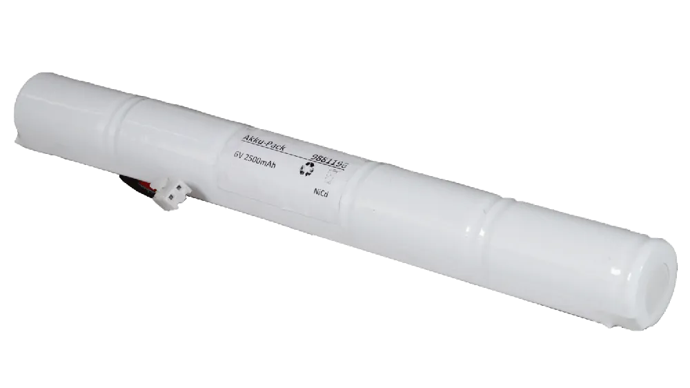 Solange Der Vorrat Reicht Akku Pack 6V 2500mAh für Notbeleuchtung Stab NiCd L5x1 5xC mit Kabel + und Stecker JST-VHR2