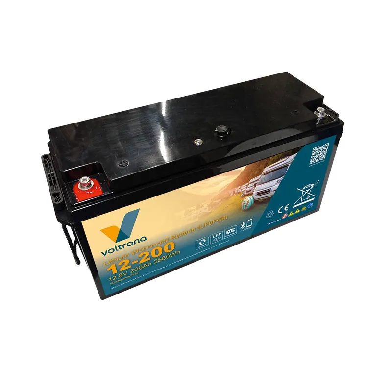 Solange Der Vorrat Reicht Lithium Wohnmobil-Batterie 12,8V 200Ah 2560Wh M8 mit Bluetooth Heizung – Voltrana LiFePO4 Versorgungsbatterie