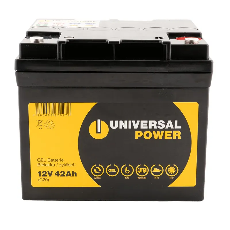 Universal Power UPG12-42 Gel Batterie 12V 42Ah für E-Mobil, Rollstuhl, Scooter Sonderangebot