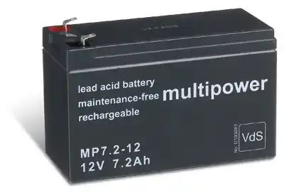 Neu Multipower MP7,2-12 / 12V 7,2Ah Blei Akku mit VdS Zulassung
