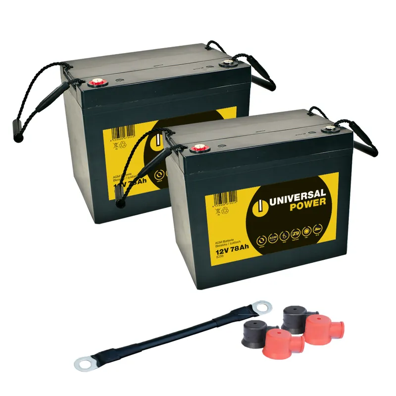 Preisknaller Universal Power AGM Batterie für Rollstuhl Scooter 2 x 78Ah + Batteriekabel