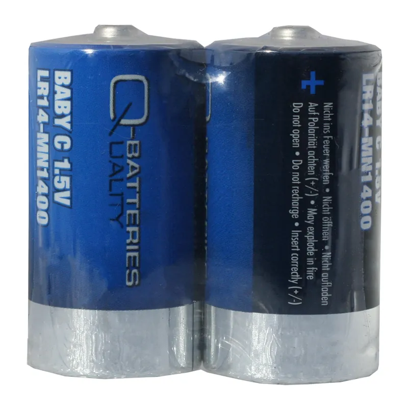 Markenprodukt Q-Batteries Baby Batterie LR14 C 1,5V Alkaline Zellen (2er Folie)