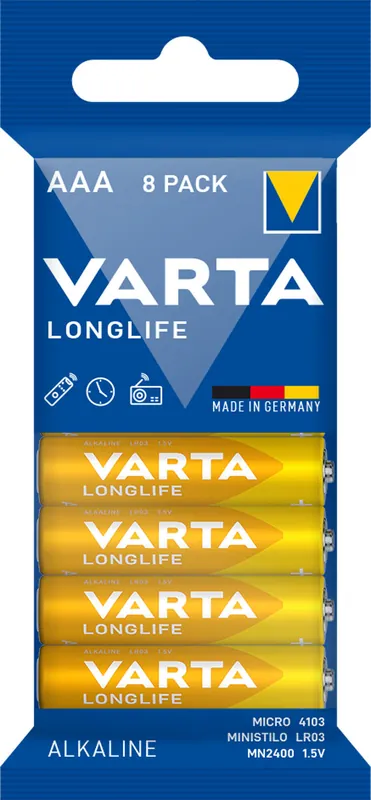 Must-Have Varta Longlife Micro AAA Batterie 4103 (8er Folie)