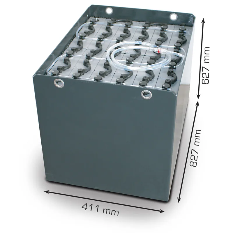 Q-Batteries 48V Gabelstaplerbatterie 3 PzS 345 Ah DIN A (827 * 411 * 627mm L/B/H) Trog 57017075 inkl. Aquamatik Letzte Chance
