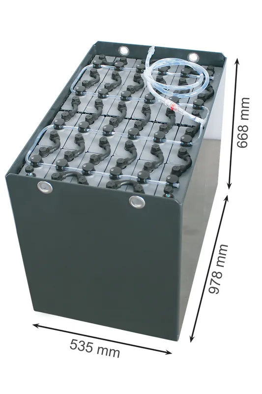 Preisknaller Q-Batteries 48V Gabelstaplerbatterie 4 PzS 500 Ah (978 x 535 x 668mm L/B/H) Trog 57097002 inkl. Aquamatik