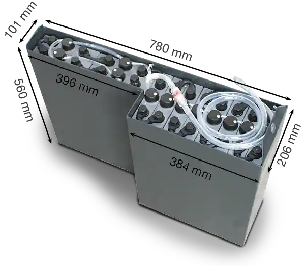 Kracherpreis Q-Batteries 24V Gabelstaplerbatterie 2 PzS 160 Ah (780 * 206 * 560mm L/B/H) L-Trog 57284045 inkl. Aquamatik