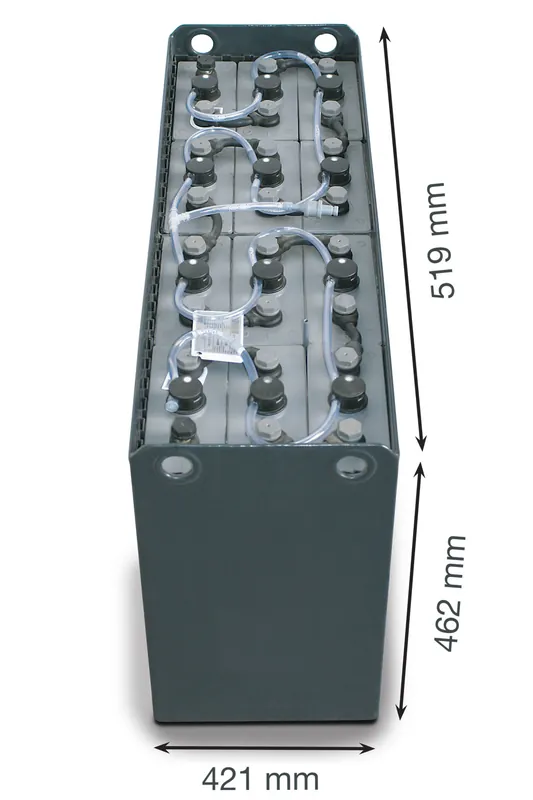 Q-Batteries 24V Gabelstaplerbatterie 4 PzS 320 Ah DIN C (519 x 421 x 462mm L/B/H) Trog 57014006 inkl. Aquamatik Top-Seller