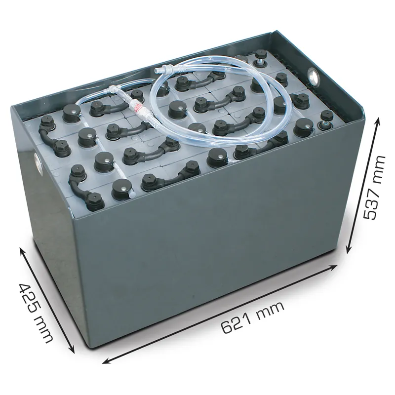 Q-Batteries 24V Gabelstaplerbatterie 5 PzS 450 Ah DIN B (621 * 425 * 537mm L/B/H) Trog 57014014 inkl. Aquamatik Preis Gesenkt