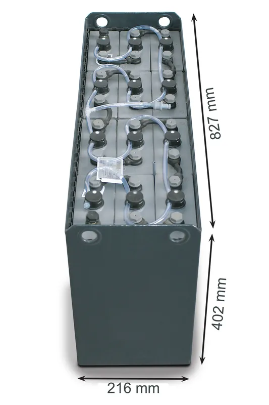 Neue Kollektion Q-Batteries 24V Gabelstaplerbatterie 3 PzS 180 Ah DIN A (827 * 216 * 402mm L/B/H) Trog 57014080 inkl. Aquamatik