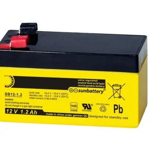Sun Battery SB 12-1,2 V0 12V 1,2Ah (C20) AGM Batterie mit VdS Nur Heute