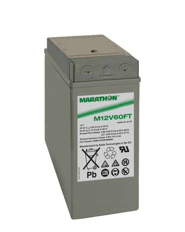 Neuheit Exide Marathon M12V60FT 12V 59Ah UL94-V0 Frontterminal AGM Blei-Vlies Akku VRLA