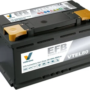 Voltrana EFB Autobatterie Start-Stopp 80Ah 12V 800A VTEL80 LBN4/LB4/T7 Kracherpreis