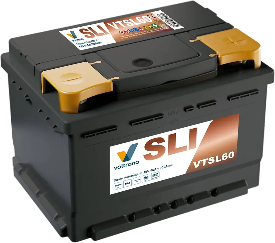 Beliebt Voltrana Säure SLI Autobatterie 60Ah 12V 600A VTSL60 LBN2/LB2/T5