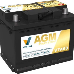 Top-Angebot Voltrana AGM Autobatterie Start-Stopp 60Ah 12V 680A VTA60 H5/LN2/L2