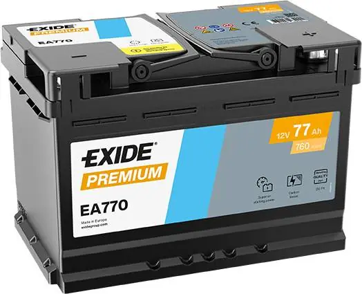 Exide EA770 Premium Carbon Boost 77Ah 760A Autobatterie Highlight