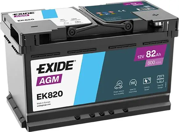 Zertifiziert Exide EK820 Start-Stop AGM 12V 82Ah 800A Autobatterie