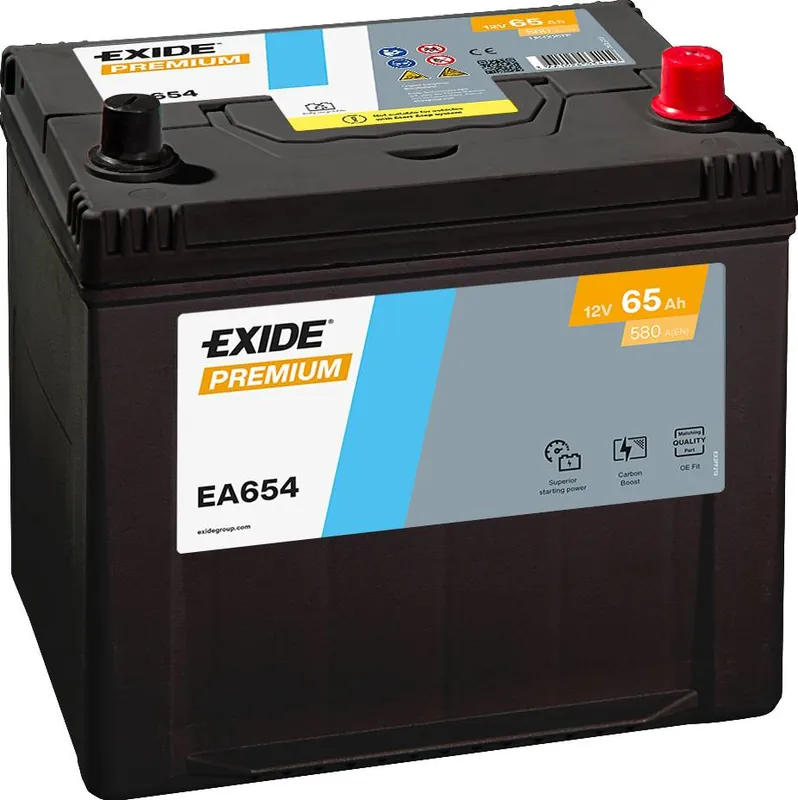 Preisreduziert Exide EA654 Premium Carbon Boost 12V 65Ah 580A Autobatterie