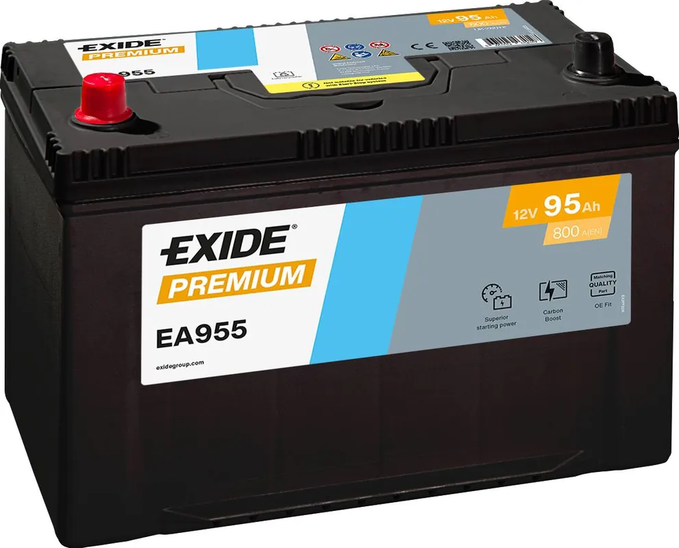 Exide EA955 Premium Carbon Boost 12V 95Ah 800A Autobatterie Sofort Bestellen
