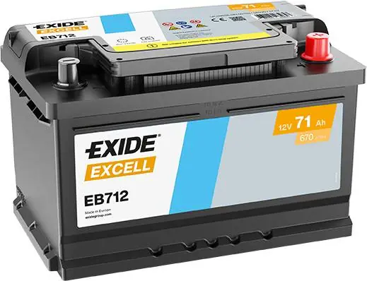 Exide EB712 Excell 12V 71Ah 670A Autobatterie Top-Seller