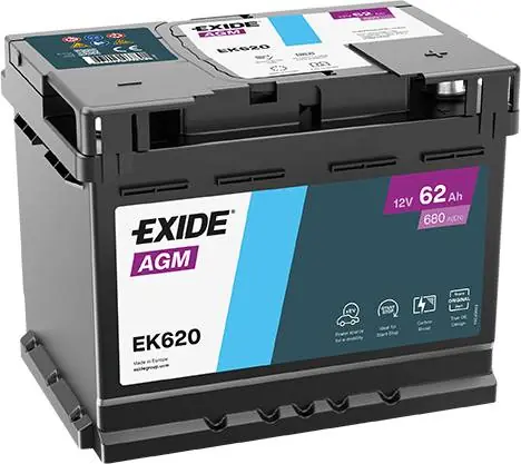 Jetzt Bestellen Exide EK620 Start-Stop AGM 12V 62Ah 680A Autobatterie