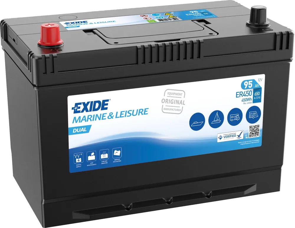 Exide ER450 Dual Versorgungsbatterie Starterbatterie 12V 95Ah 450Wh Sofort Bestellen