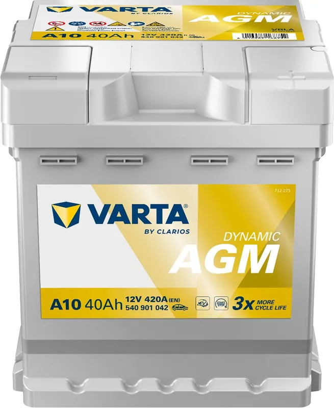 Super-Preis VARTA A10 Dynamic AGM 12V 40Ah 420A Autobatterie Start-Stop 540 901 042